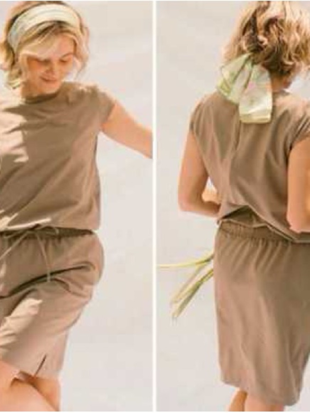 Albion Fit Going Places Dress Taupe Beige Size M